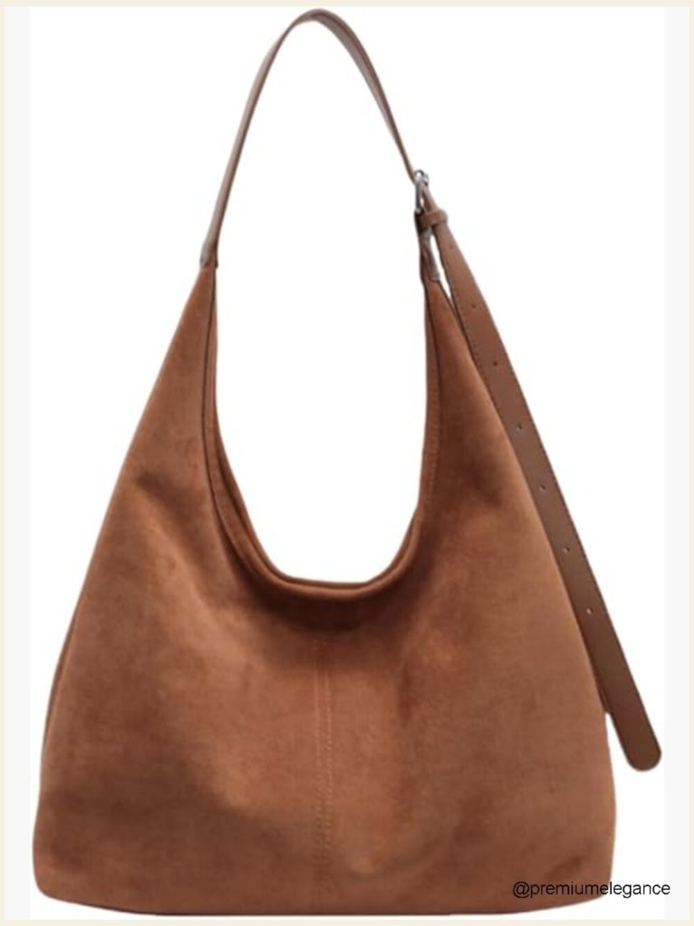 Slouchy Suede Hobo Bag Faux Leather Tote Shoulder Work Bag